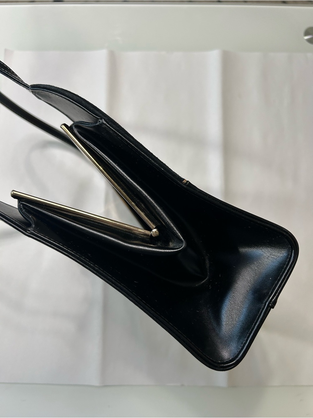 Life Stride 1950’s Vintage Black Suede & Simulated Leather Women's Handbag - Picture 7 of 14